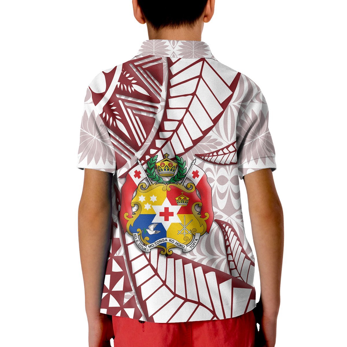 Custom Tonga Emancipation Day Polo Shirt Kupesi Pattern No.2 White LT9 - Polynesian Pride