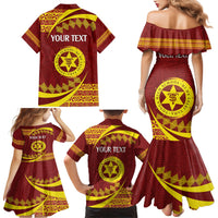 Personalised Tonga High School Family Matching Mermaid Dress and Hawaiian Shirt Happy 77 Years Anniversary LT14