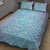 Baby Blue Gradient Polynesia Quilt Bed Set Hawaiian Tribal Hammerhead Shark Tattoo LT14