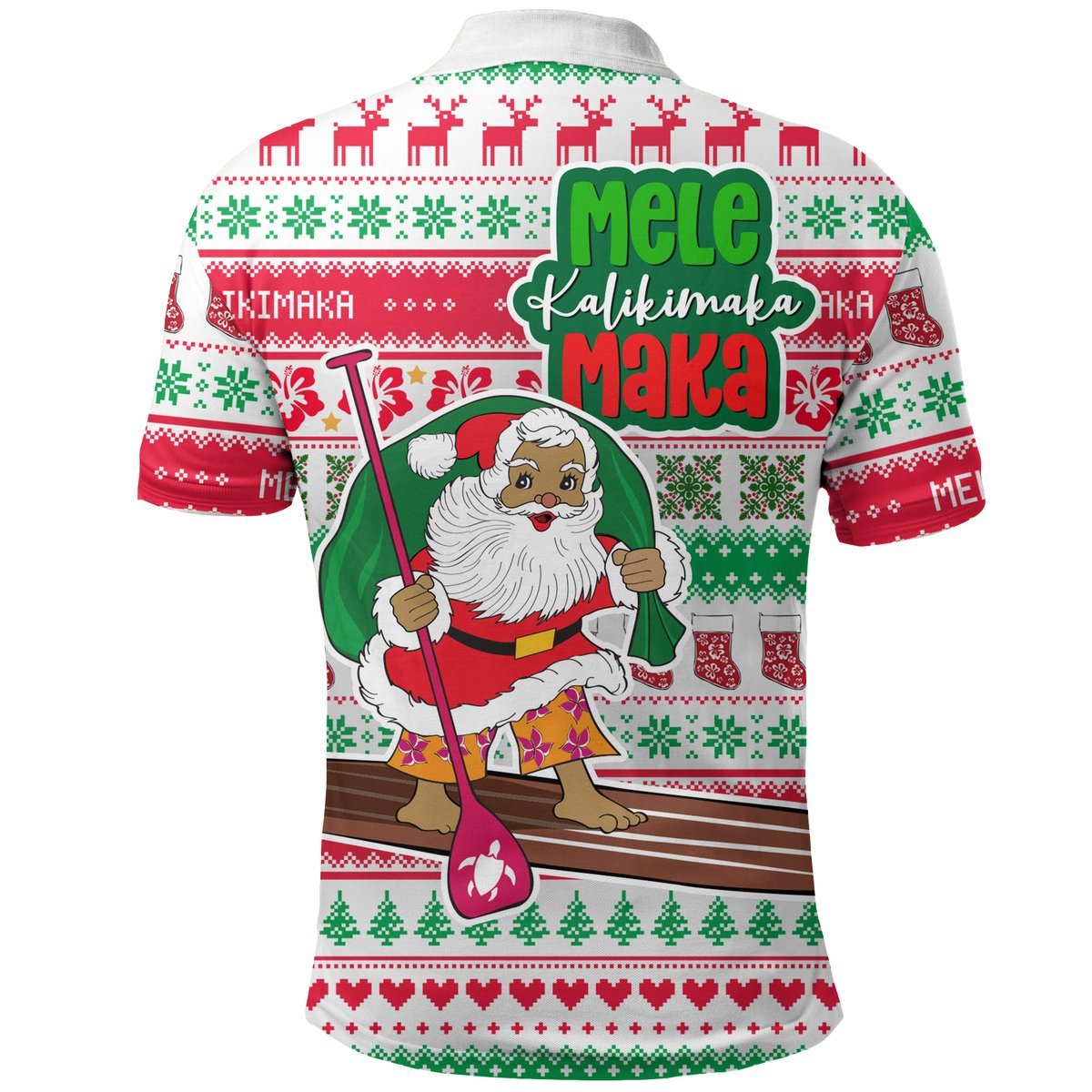 Hawaiian Christmas Polo Shirt Santa Surfing Ugly Christmas LT12 - Polynesian Pride