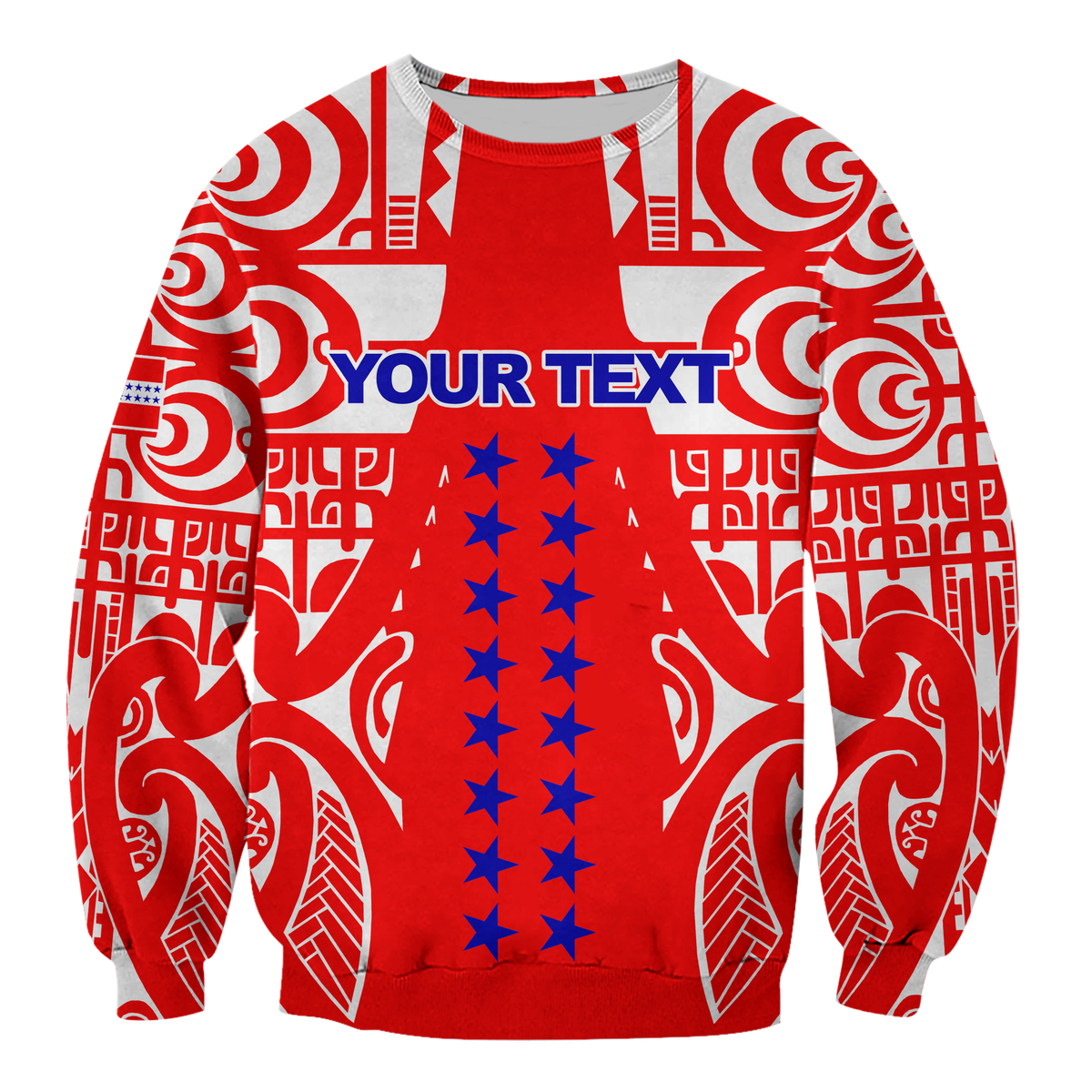 (Custom Personalised) Tuamotu Archipelago Tribal Tattoo Sweatshirt - LT12 Unisex Red - Polynesian Pride