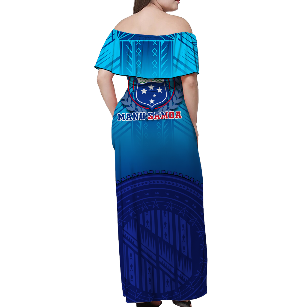Manu Samoa Legend Women Off Shoulder Long Dress - LT12 - Polynesian Pride