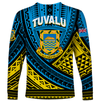 Tuvalu Long Sleeve Shirt 44th Independence Anniversary - Tribal Pattern - LT12 - Polynesian Pride