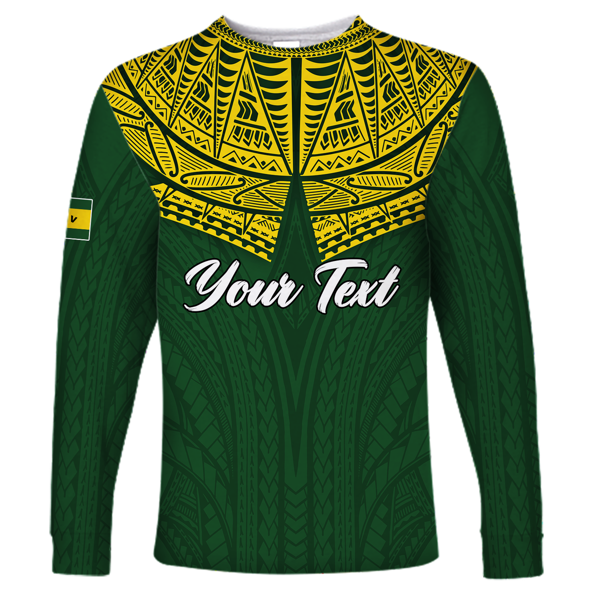 (Custom Personalised) Society Islands Pride Long Sleeve Shirt - LT12 Unisex Green - Polynesian Pride
