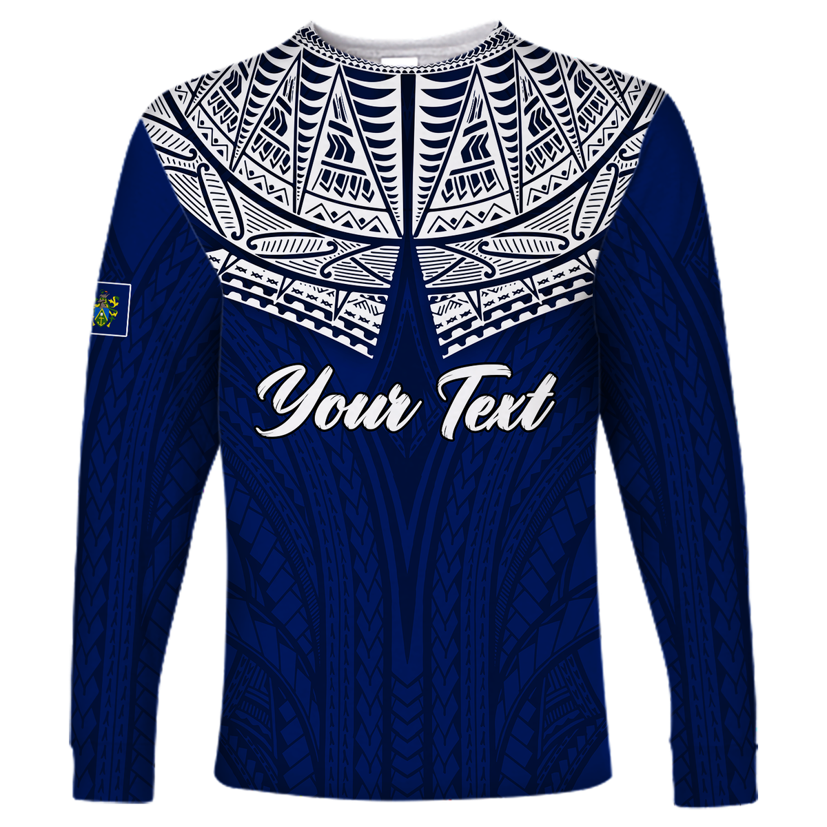 (Custom Personalised) Pitcairn Islands Pride Long Sleeve - LT12 Unisex Blue - Polynesian Pride