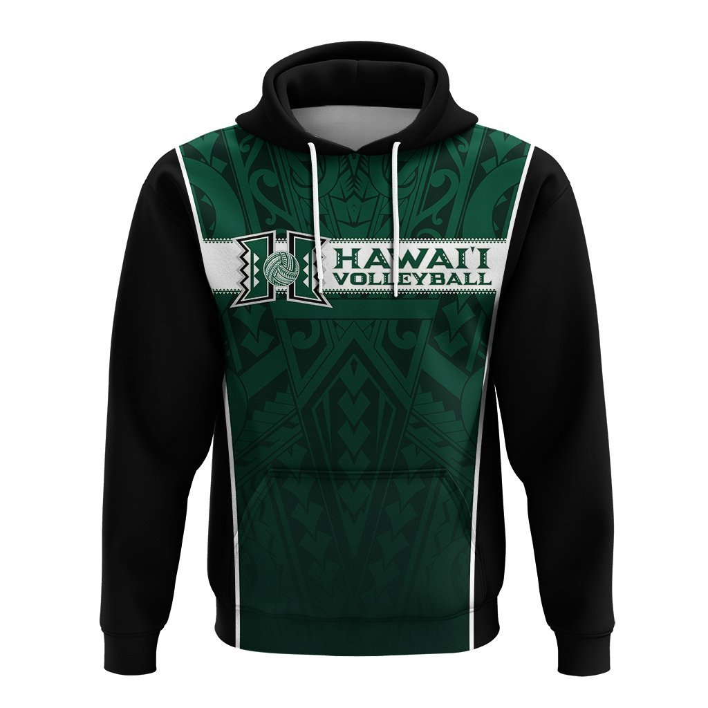 Hawaii Volleyball Green Warrior – Hoodie – LT2 - Polynesian Pride