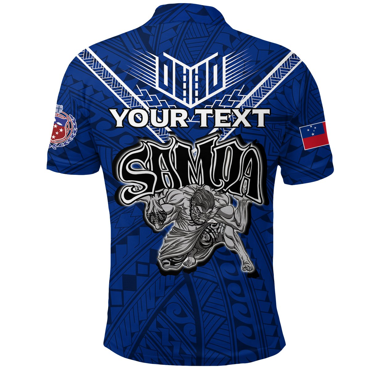 Custom Toa Samoa Rugby Polo Shirt Samoan Warrior Pride LT12 - Polynesian Pride