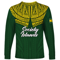 (Custom Personalised) Society Islands Pride Long Sleeve Shirt - LT12 - Polynesian Pride