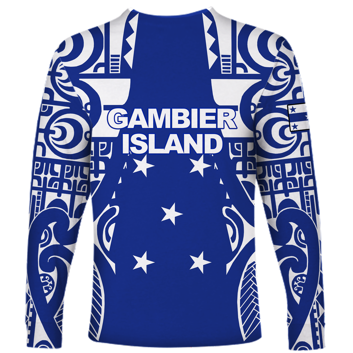 (Custom Personalised) Gambier Islands Tribal Long Sleeve Shirt - LT12 - Polynesian Pride