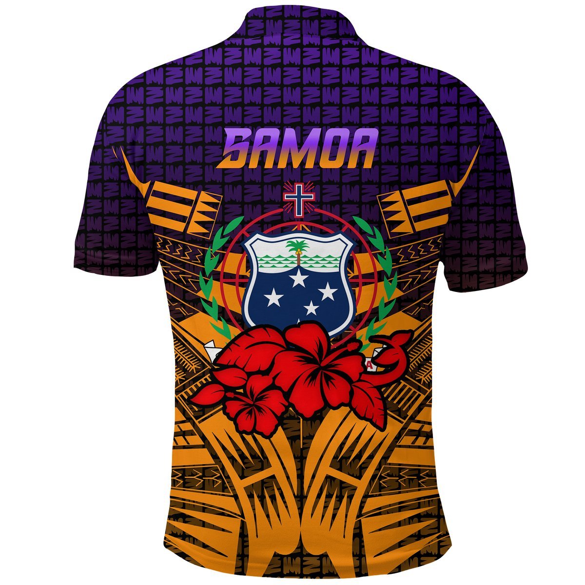 Custom Samoa Polo Shirt Hibiscus With Tribal LT12 - Polynesian Pride