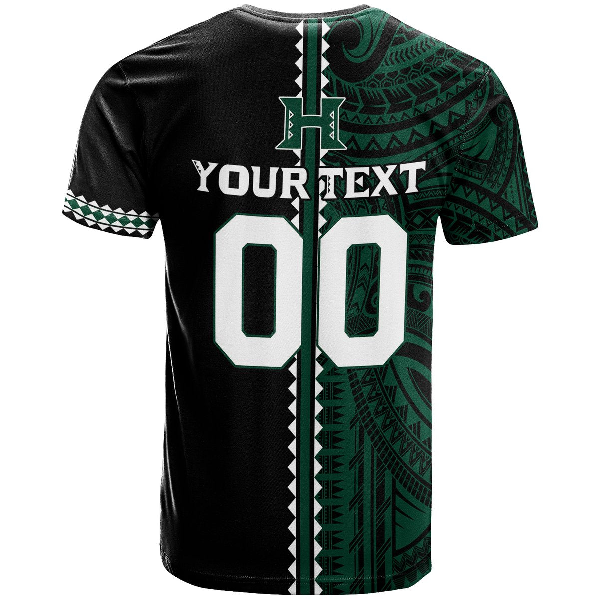 Custom Hawaii Kakau Warrior Football T Shirt LT12 - Polynesian Pride