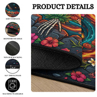 3D Illusion Hawaii Hula Girl Skeleton Round Carpet