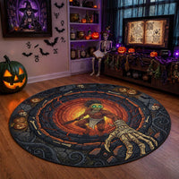 3D Illusion Hawaii Ikaika Warrior Endless Spiral Stairs Round Carpet