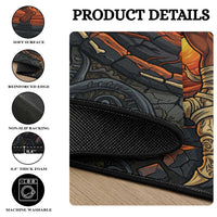 3D Illusion Hawaii Ikaika Warrior Endless Spiral Stairs Round Carpet