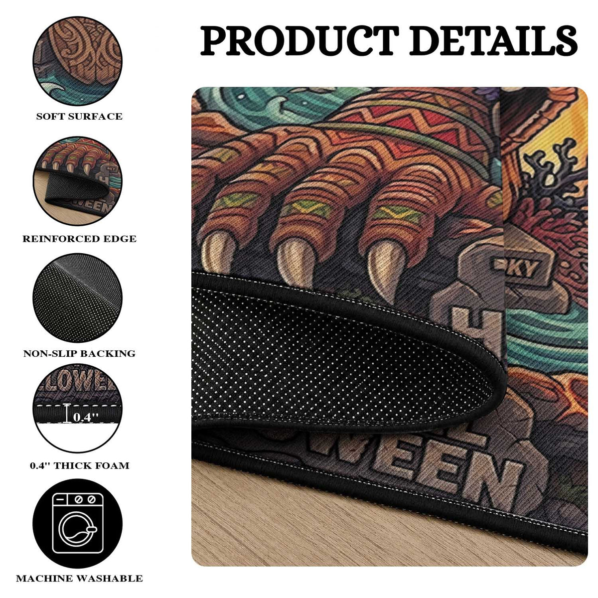 3D Illusion Hawaii Tiki Tropical Round Carpet