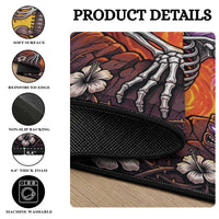 3D Illusion Hawaii Tropical Gothic Ghost Spirit Skeleton Round Carpet