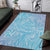 Baby Blue Gradient Polynesia Area Rug Hawaiian Tribal Hammerhead Shark Tattoo LT14