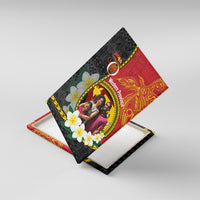 Custom Photo Papua New Guinea Provinces Canvas Wall Art 50th Anniversary Plumeria PNG Provinces Flag CTM14