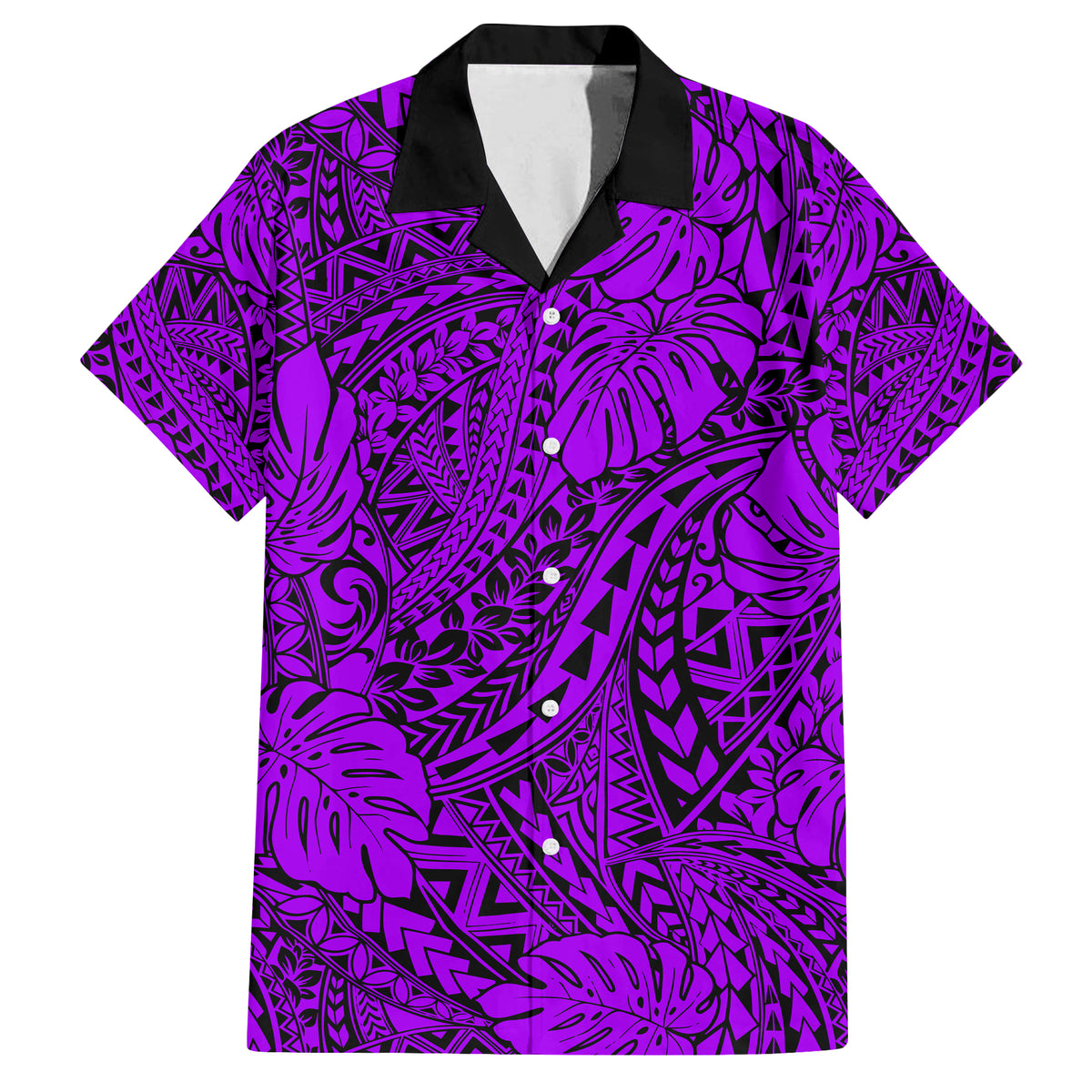 Matching Hawaiian Outfits For Couples Polynesian Tribal Art Purple LT14