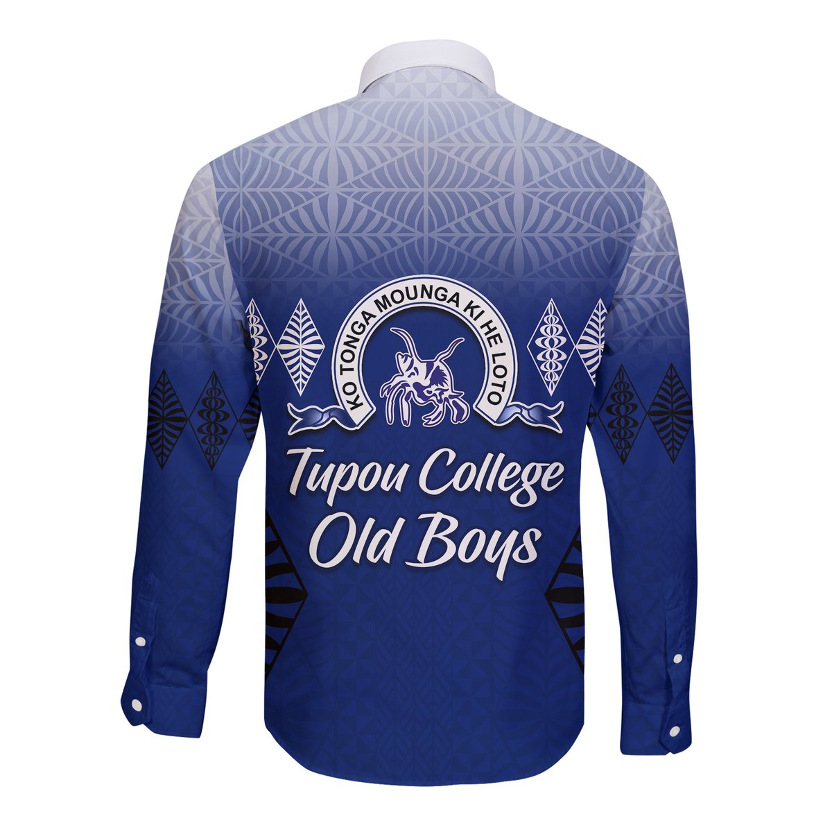 Tupou College Hawaii Long Sleeve Button Shirt Old Boys Tongan Tapa LT13 - Polynesian Pride