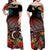 Custom Polynesian Off Shoulder Maxi Dress Coat Of Arms Tropical Flowers CTM14 - Polynesian Pride