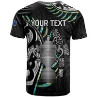 Personalised New Zealand Fern Rugby T Shirt Aotearoa Forever Champions Trophy LT14 - Polynesian Pride