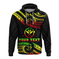 Custom Hawaii Zip up Hoodie Tribal Pattern Reggae LT12 - Polynesian Pride