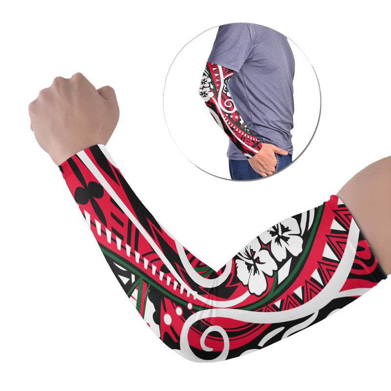 Plumeria Polynesian Arm Sleeve (Set of 2) Trending Red LT6 Set of 2 Red - Polynesian Pride