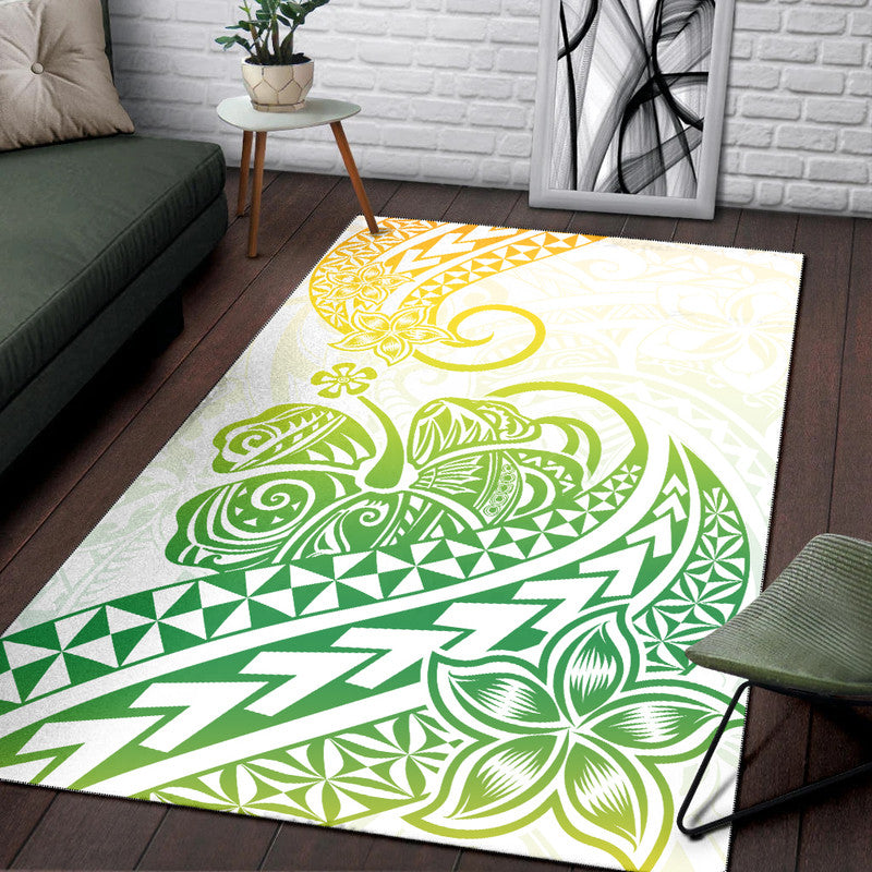 Polynesian Tribal Tattoo Retro Area Rug Gradient 02 Screen Color LT9 Gradient - Polynesian Pride