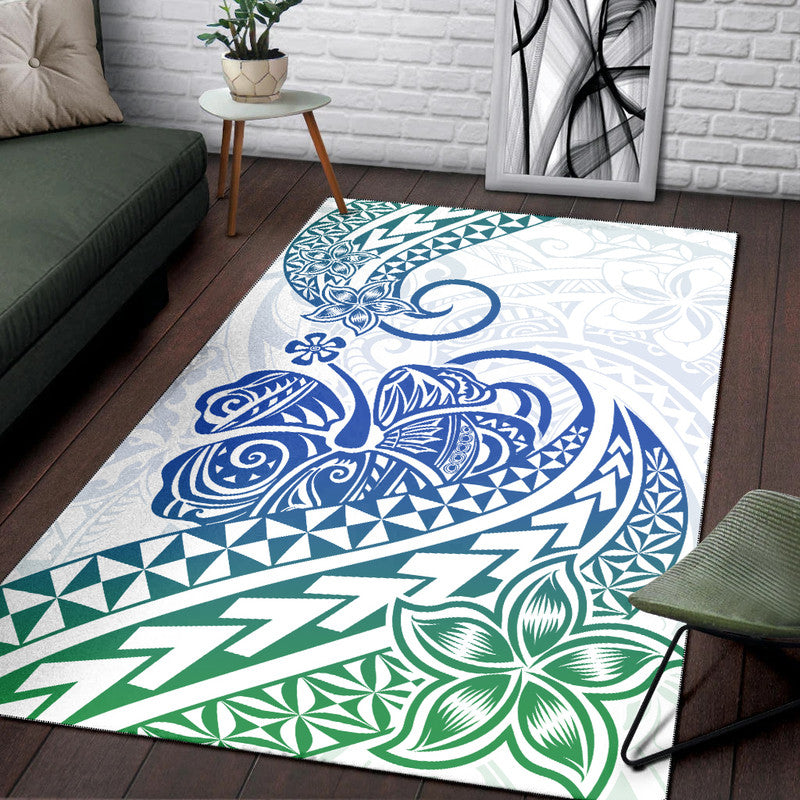Polynesian Tribal Tattoo Retro Area Rug Gradient 03 Screen Color LT9 Gradient - Polynesian Pride