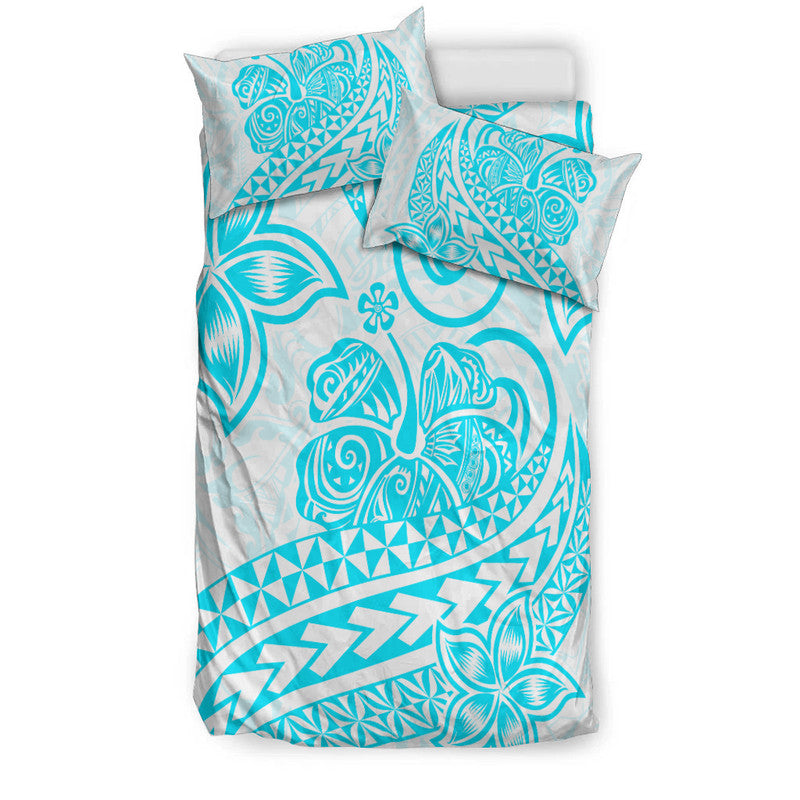 Polynesian Tribal Tattoo Retro Bedding Set Aqua Screen Color LT9 - Polynesian Pride