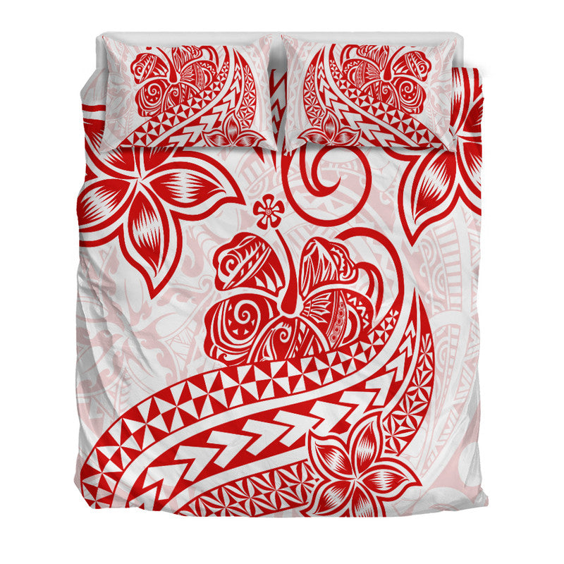 Polynesian Tribal Tattoo Retro Bedding Set Red Screen Color LT9 - Polynesian Pride