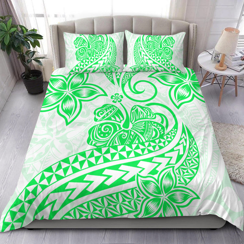 Polynesian Tribal Tattoo Retro Bedding Set Green Screen Color LT9 Green - Polynesian Pride