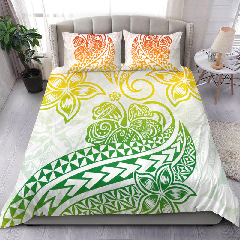 Polynesian Tribal Tattoo Retro Bedding Set Gradient 02 Screen Color LT9 Gradient - Polynesian Pride