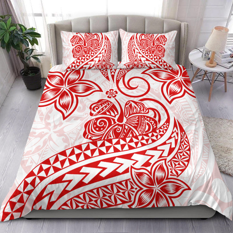 Polynesian Tribal Tattoo Retro Bedding Set Red Screen Color LT9 Red - Polynesian Pride