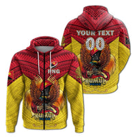 Custom Papua New Guinea Rugby Kumul Pride Hoodie LT2 Zip Hoodie YELLOW - Polynesian Pride