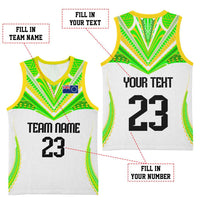 Custom Cook Islands Basketball Jersey Tatau Art Sport Style White Color
