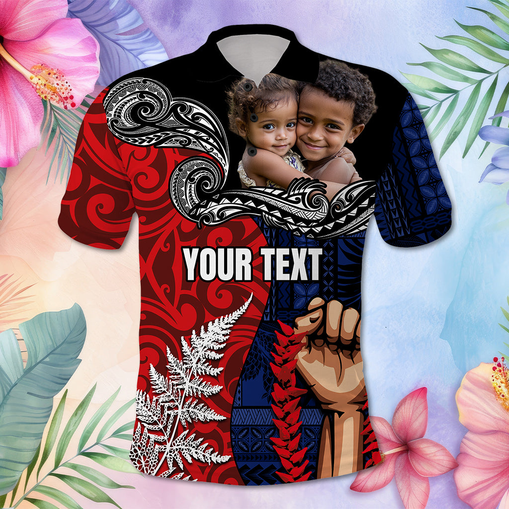 Custom Photo Aotearoa Samoa Toitu Te Tiriti Polo Shirt Honour the Treaty Te Tiriti Is Us