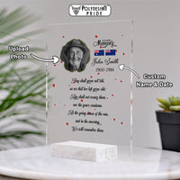 Custom Photo Australia And New Zealand ANZAC Day Memorial Acrylic Plaque We Will Remember You
