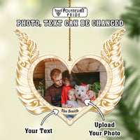 Custom Photo Christmas New Zealand Silver Fern Heart Ceramic Ornament