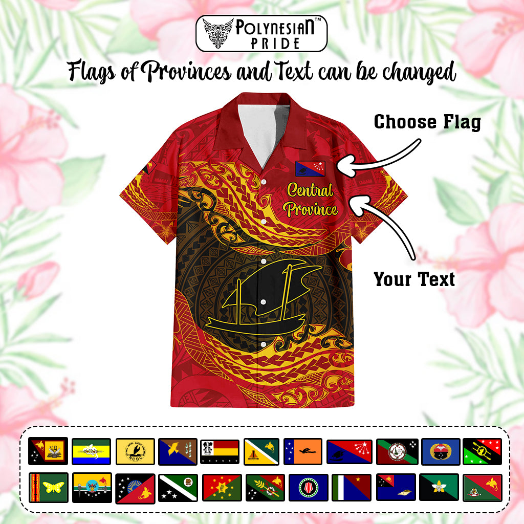 Custom Papua New Guinea Provinces Hawaiian Shirt Symbol Flag Polynesian Pattern - Polynesian Pride