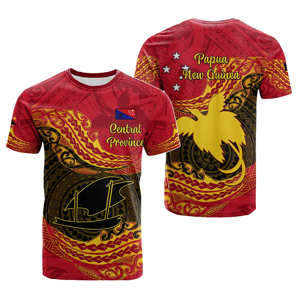 Custom Papua New Guinea Provinces T Shirt Symbol Flag Polynesian Pattern - Polynesian Pride