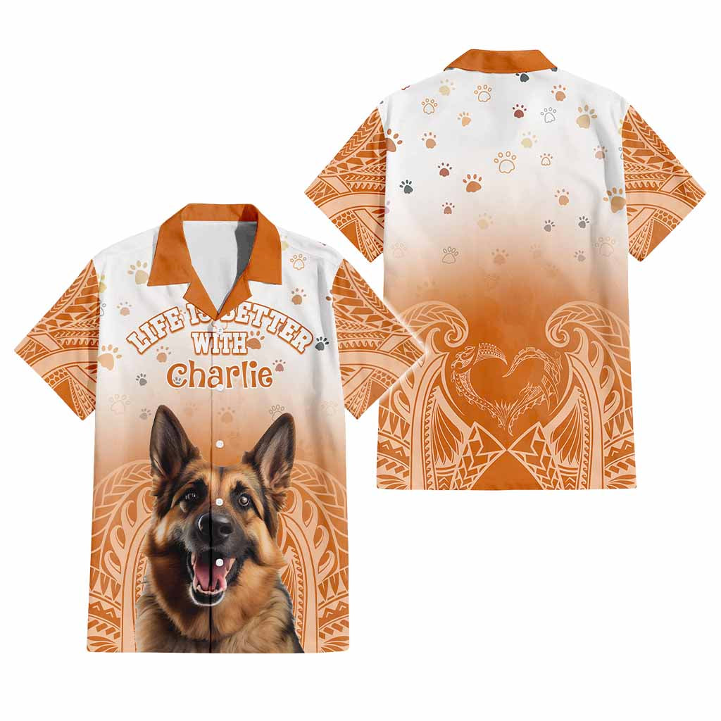 Custom Pet Photo Life Is Better With - National Pet Day Hawaiian Shirt Polynesian Pattern