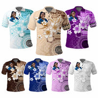 Custom Photo Samoa Polo Shirt Samoa Siapo Pattern With Hibiscus