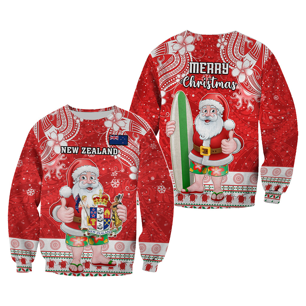Custom Polynesian Countries Christmas Sweatshirt Santa Coat Of Arms - Polynesian Pride