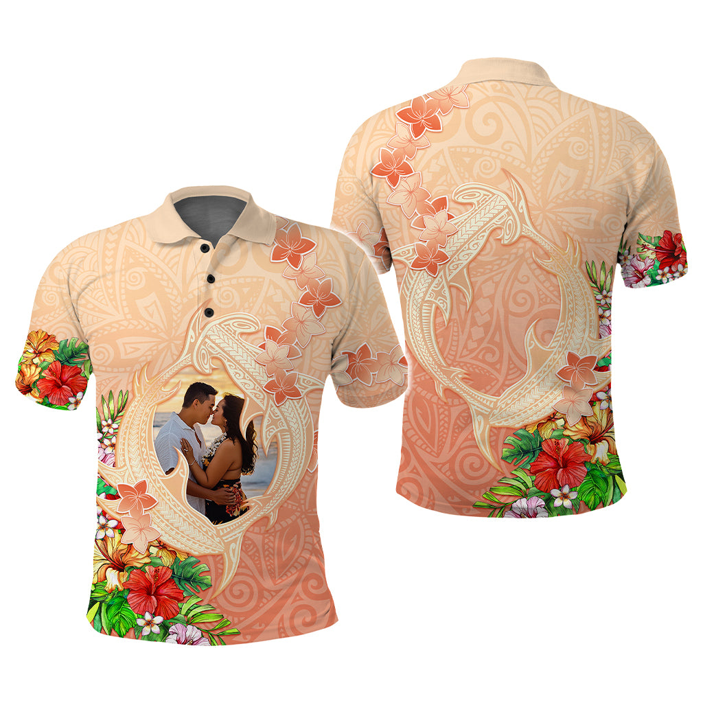 Custom Photo Polynesia Polo Shirt Polynesian Shark Pattern