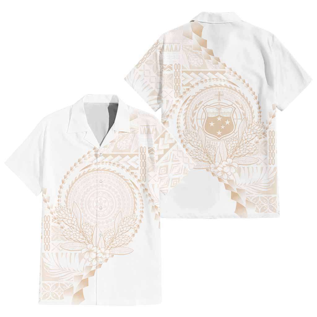 Custom Photo Samoa White Sunday Hawaiian Shirt Lotu Tamaiti Teuila With Samoan Siapo CTM05 - Polynesian Pride