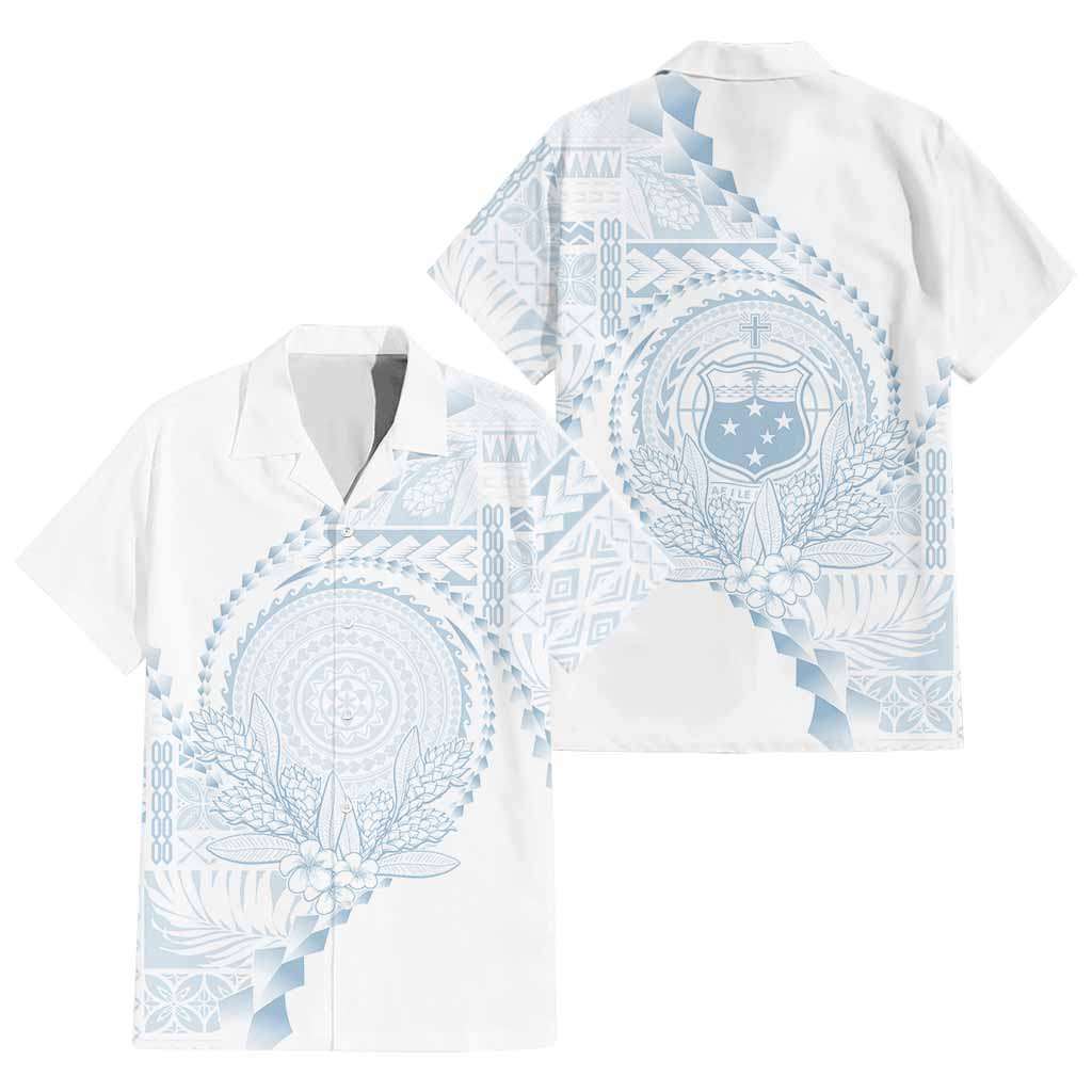 Custom Photo Samoa White Sunday Hawaiian Shirt Lotu Tamaiti Teuila With Samoan Siapo CTM05 - Polynesian Pride