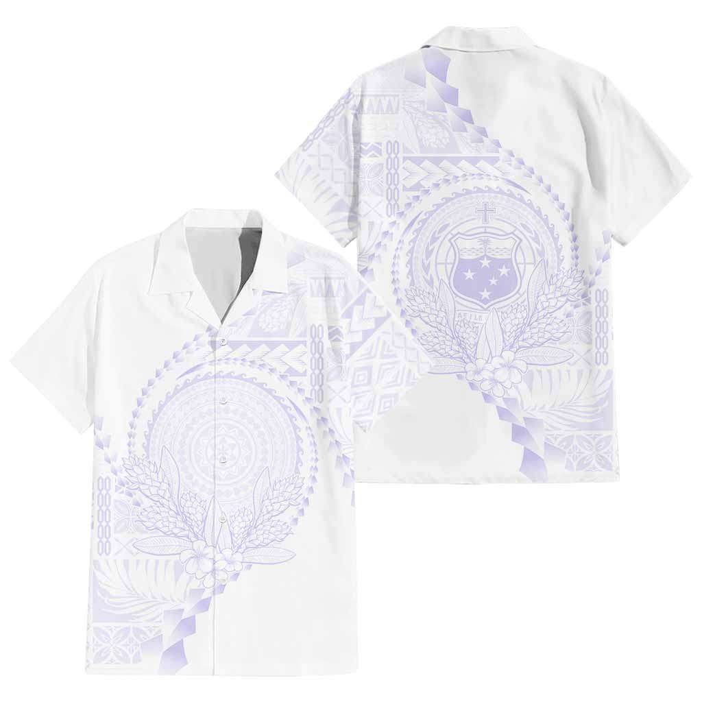Custom Photo Samoa White Sunday Hawaiian Shirt Lotu Tamaiti Teuila With Samoan Siapo CTM05 - Polynesian Pride