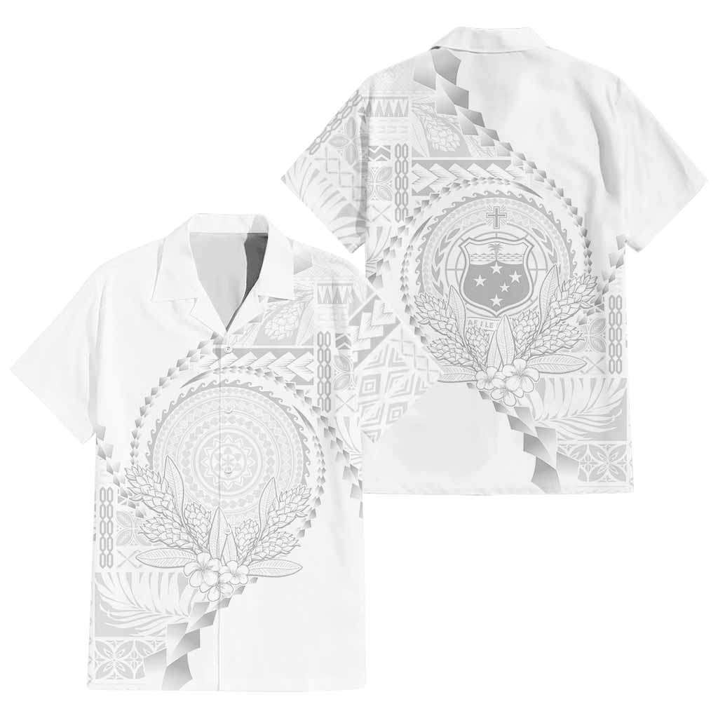 Custom Photo Samoa White Sunday Hawaiian Shirt Lotu Tamaiti Teuila With Samoan Siapo CTM05 - Polynesian Pride